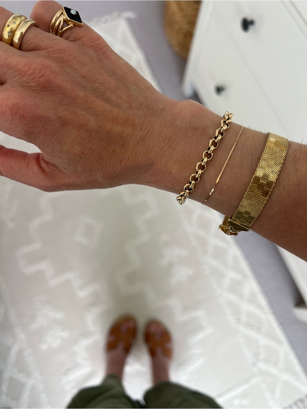 Vintage Gold Vermeil Plating over 925 Silver Mesh Milanese Style Bracelet - Picture 2 of 9
